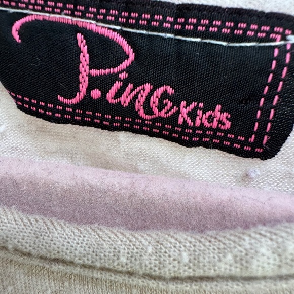 P.inc Kids 3T GirlsTan Bohemian Wild & Free Feather Short Sleeve Top Blouse - Picture 6 of 7